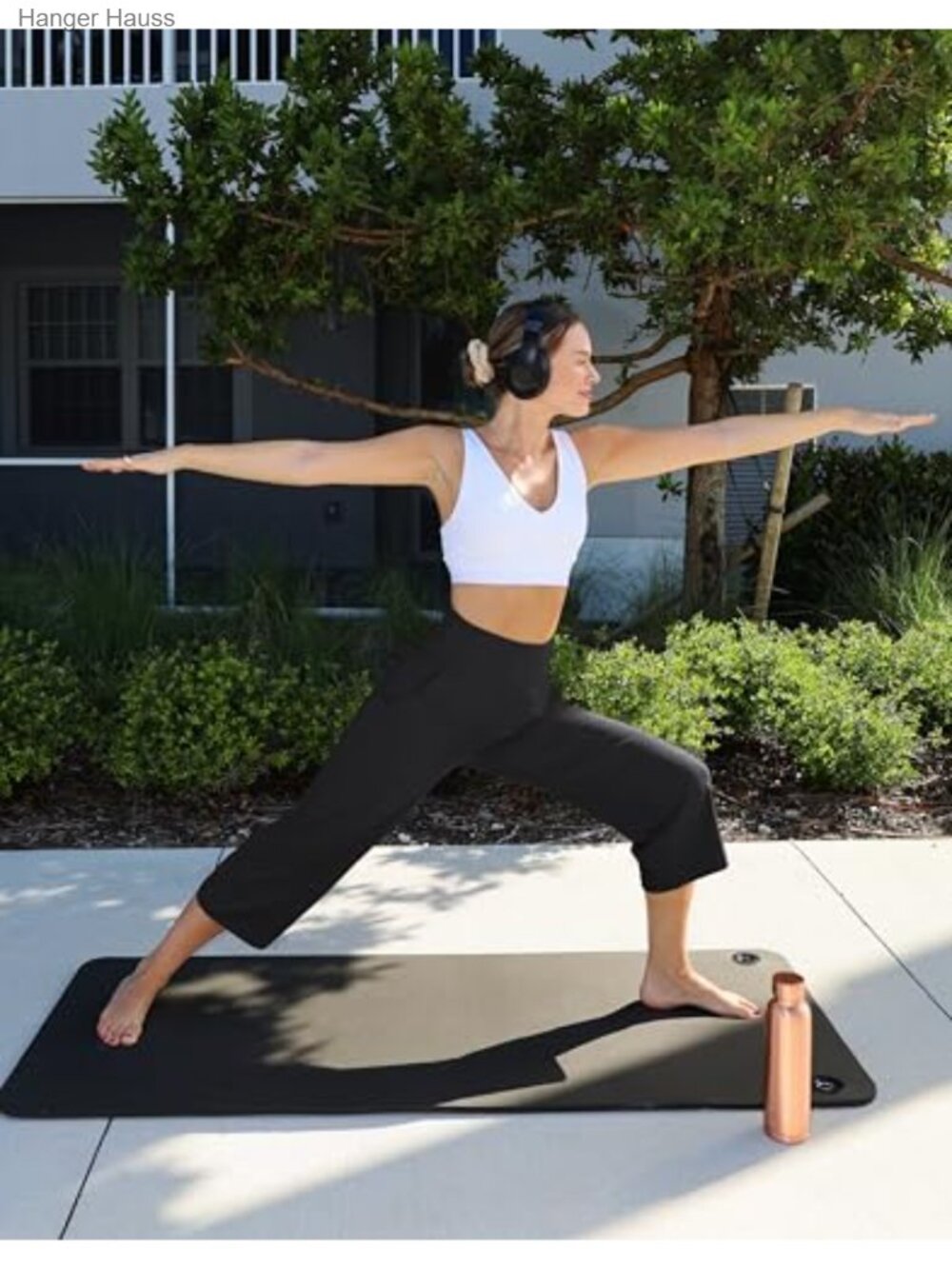 High Waist Wide Leg Capri Yoga Pants with Pockets Cropped Workout - Picture 2 of 6